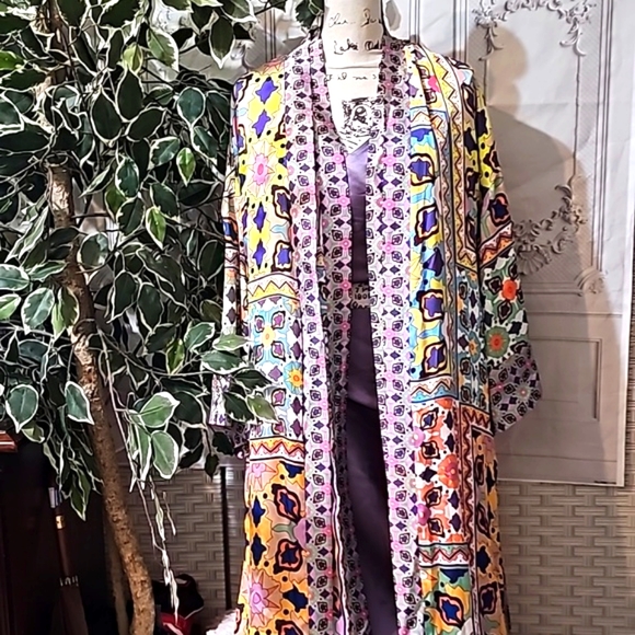 Zara Final Markdown Printed Kimono Coverup/Dress/Robe - Picture 3 of 10